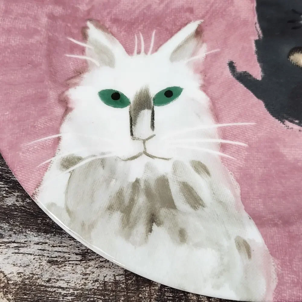 Anthropologie Holly Frean The Farm No.7 Cat Dog Plate 8.5” Whimsical Decor